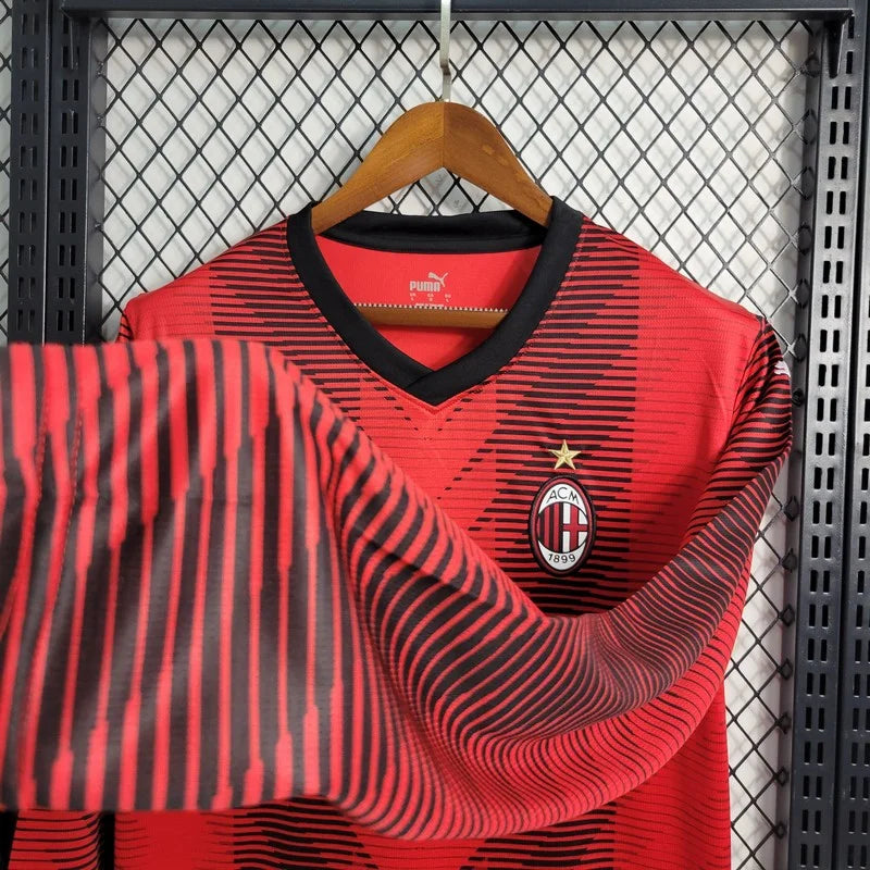 2023/2024 AC Milan Local Manga Larga