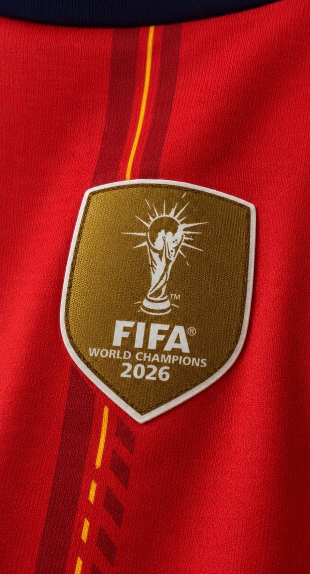 España Local Mundial 2026 DOS ESTRELLAS+ PARCHE CAMPEONES Niño